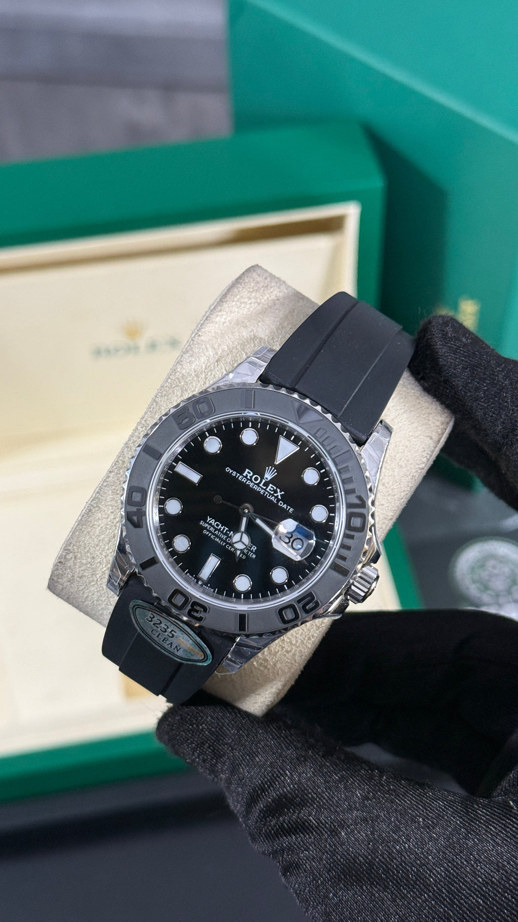 RLX YACHT-MASTER O.F. (PLATA/NEGRA) SUPERCL0N